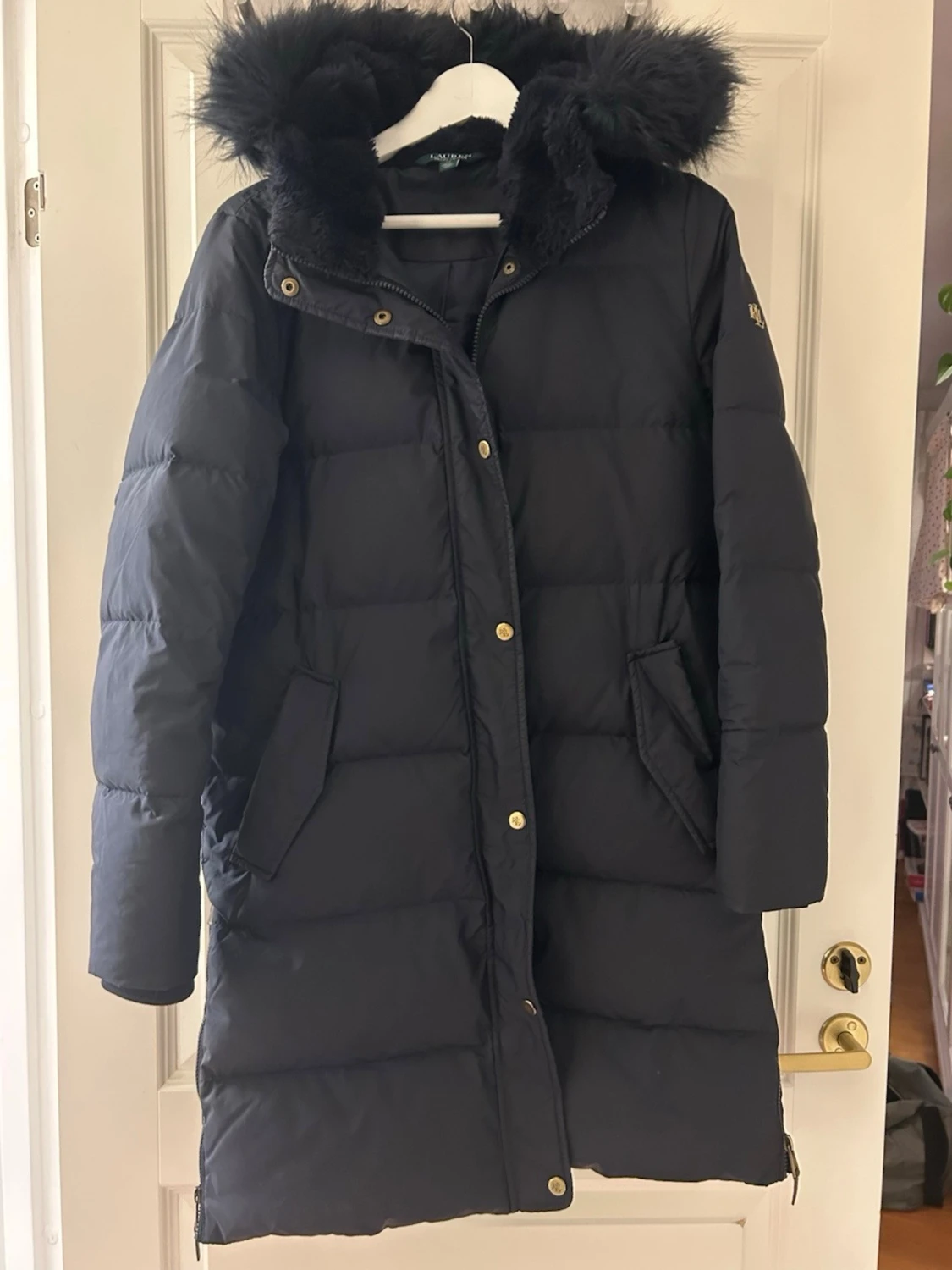 Mörkblå lång dunjacka kappa  Lauren Ralph Lauren Stl s  - 1