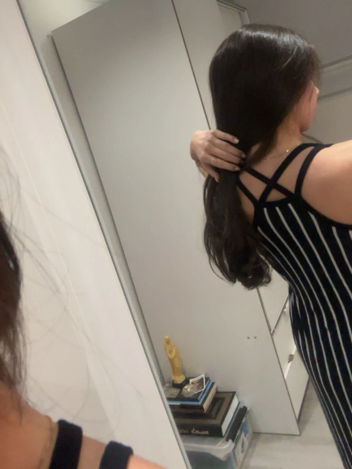 Svartvit långklänning med ränder - 2