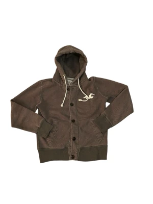 Hollister cardigan Grå  - En grå asfet Hollister cardigan modellen på bilden är 176 och väger runt 58-60 kg 