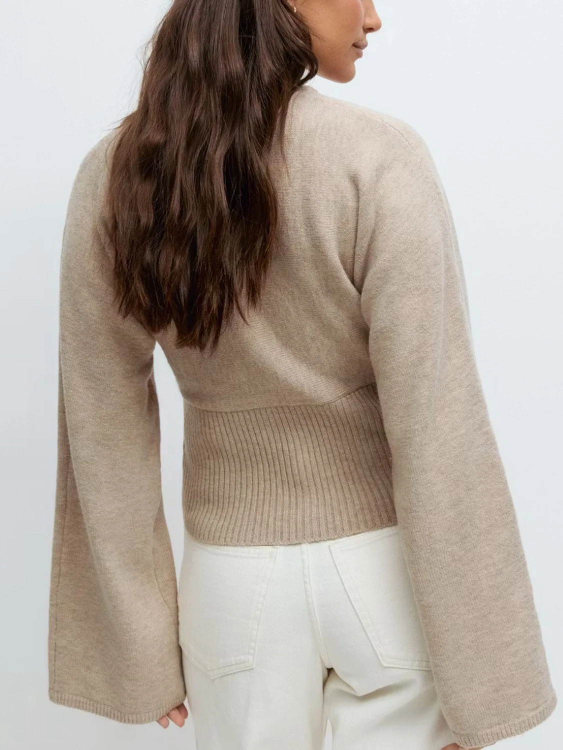 Beige stickad kofta från Gina Tricot - 2