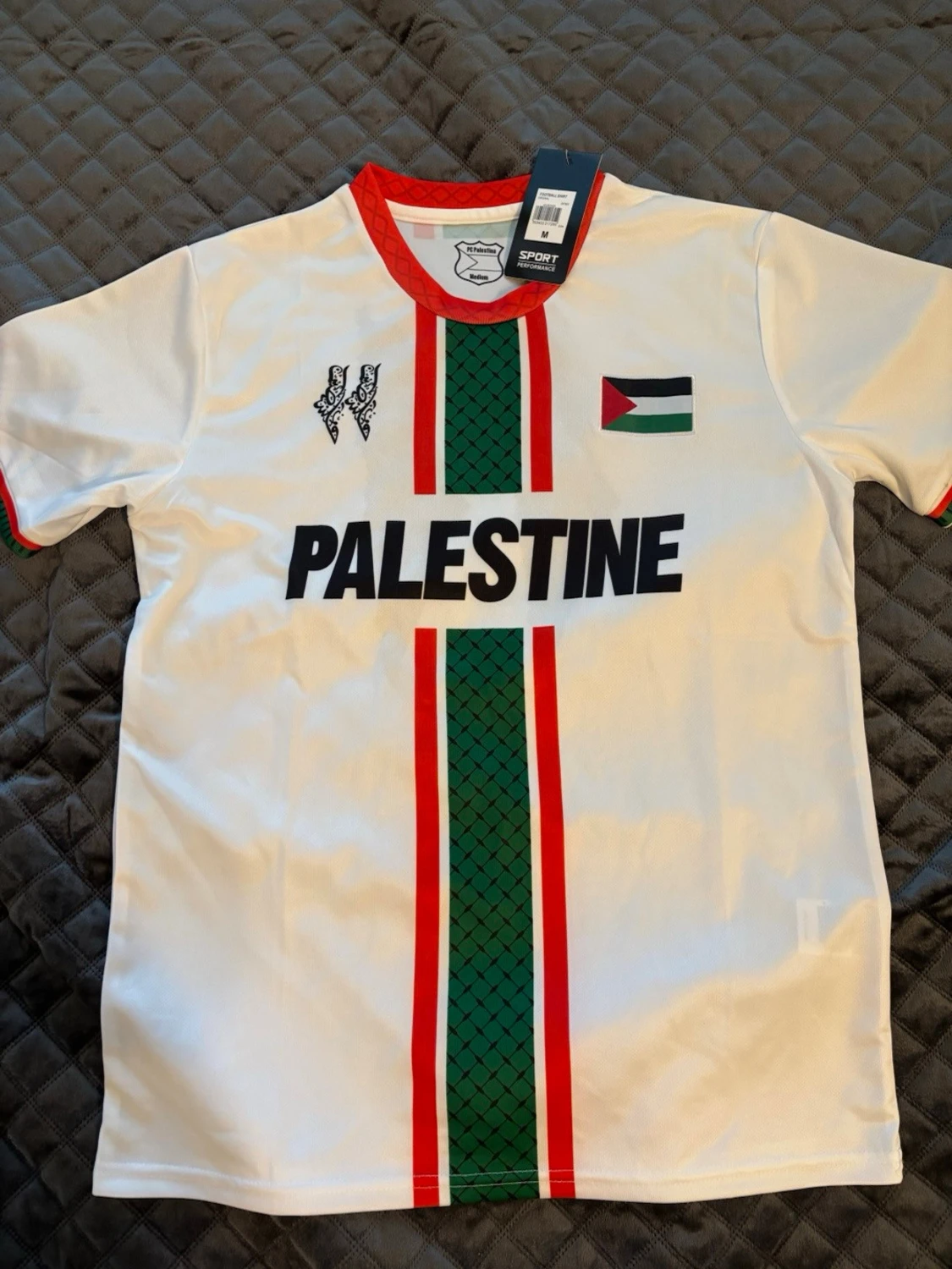 Vit Palestina fotbollströja M