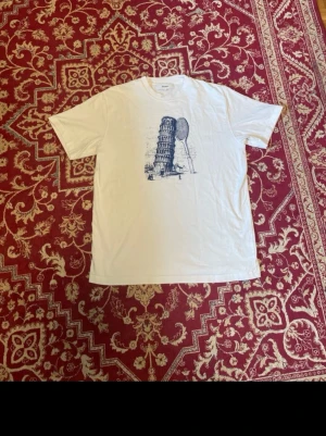 Palmes T-shirt - Jag säljer den perfekta sommar tröjan. Köpt för ca 1 år sedan för 1099kr på Care of carl. Tröjan kan uppfattar skrynklig på bilden men det är inget som ett strykjärn inte kan fixa. Jag säljer denna tröja för ett väldigt bra pris och efter en strykning så kommer den vara som ny. Storleken är S men den är oversized och passar definitivt även en med medium i storlek:)