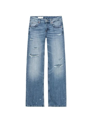 Blå slitna raka jeans - Har dessa i storlek 32 någon som har dom i 34 som vill byta mot 32?