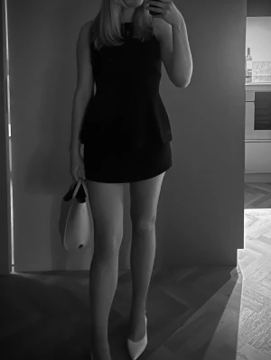 Zara - Svart linnetopp - Snygg svart linnetopp med hög hals och utsvängd passform, dragkedja i ryggen. Toppen är ärmlös och har en stilren, minimalistisk look som passar perfekt till jeans eller kjol. 