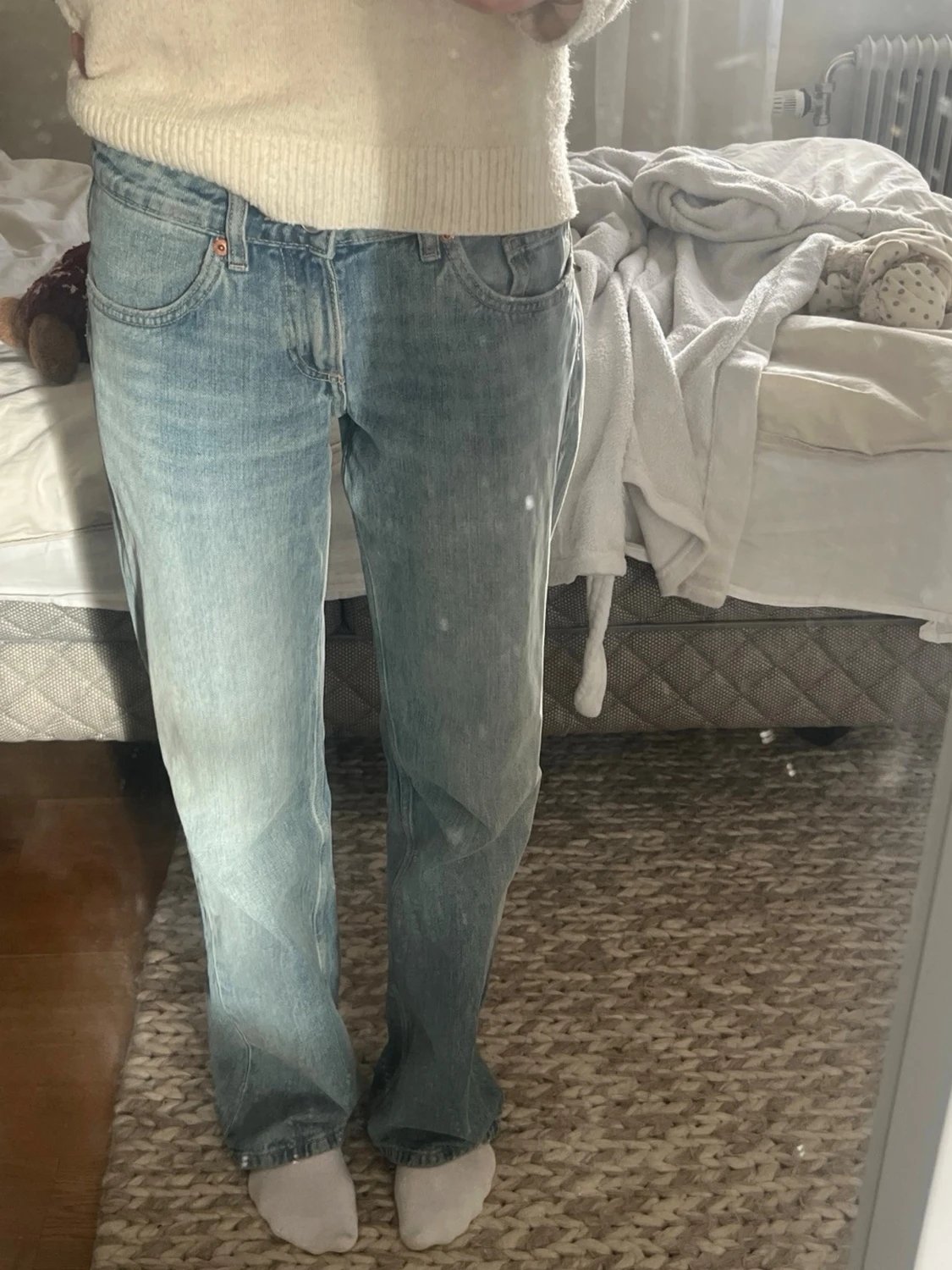 ZARA Ljusblå loose fit jeans - 2