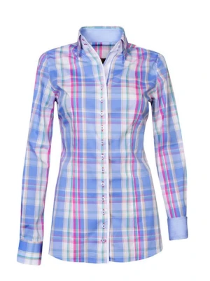 Blårutig skjorta från Kompodesign - Ny Schockemohle Joanna II Ladies Shirt - Blue
