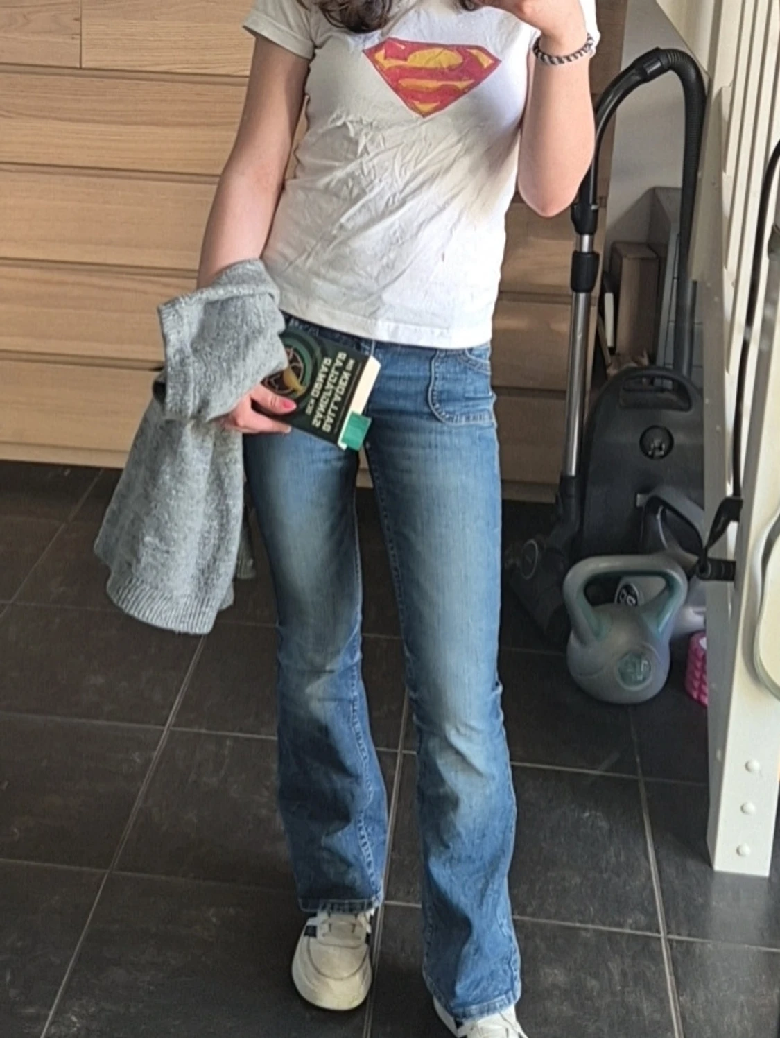 Blå bootcut jeans med låg midja - 2