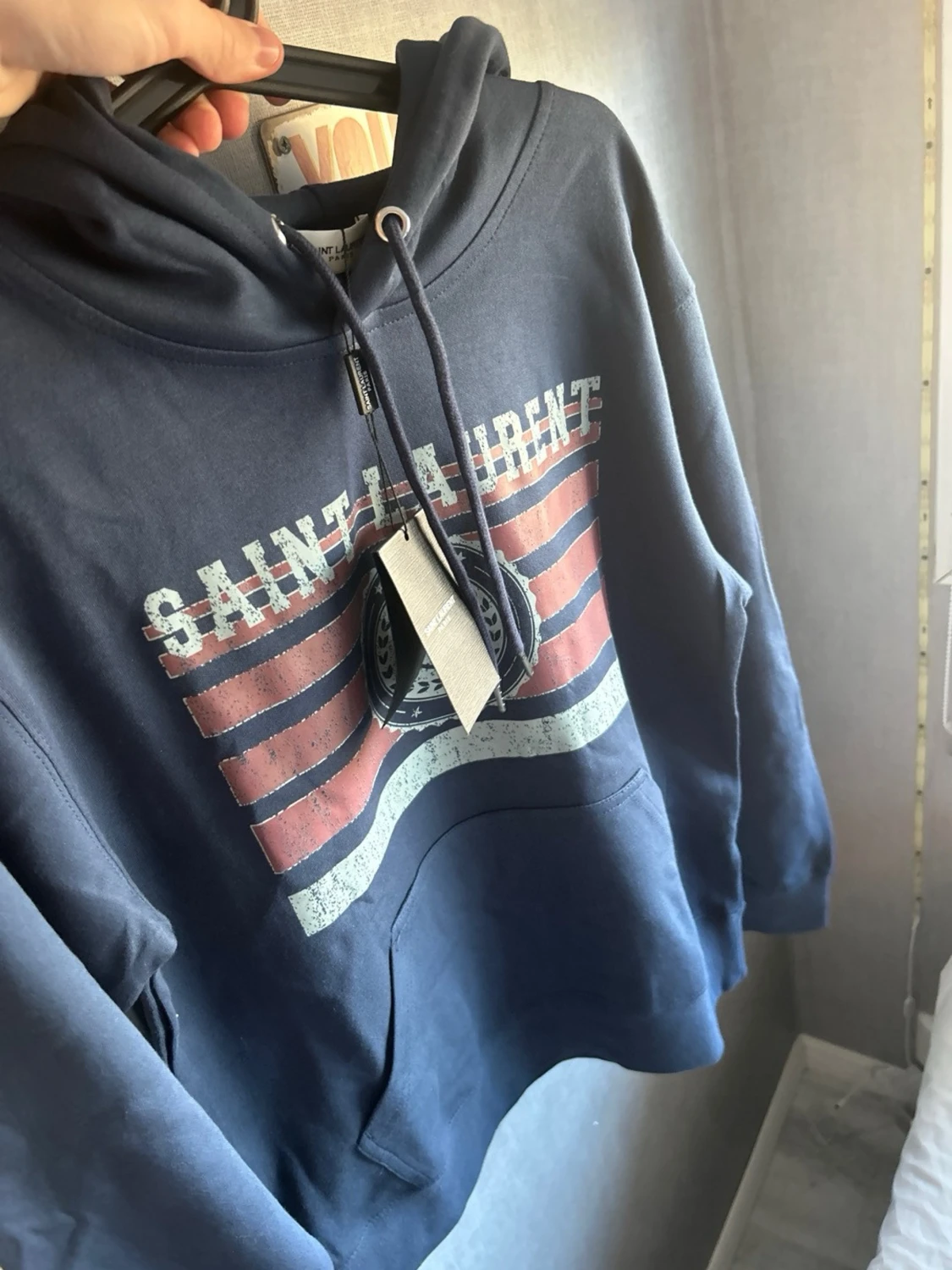 Mörkblå Saint Laurent hoodie - 1