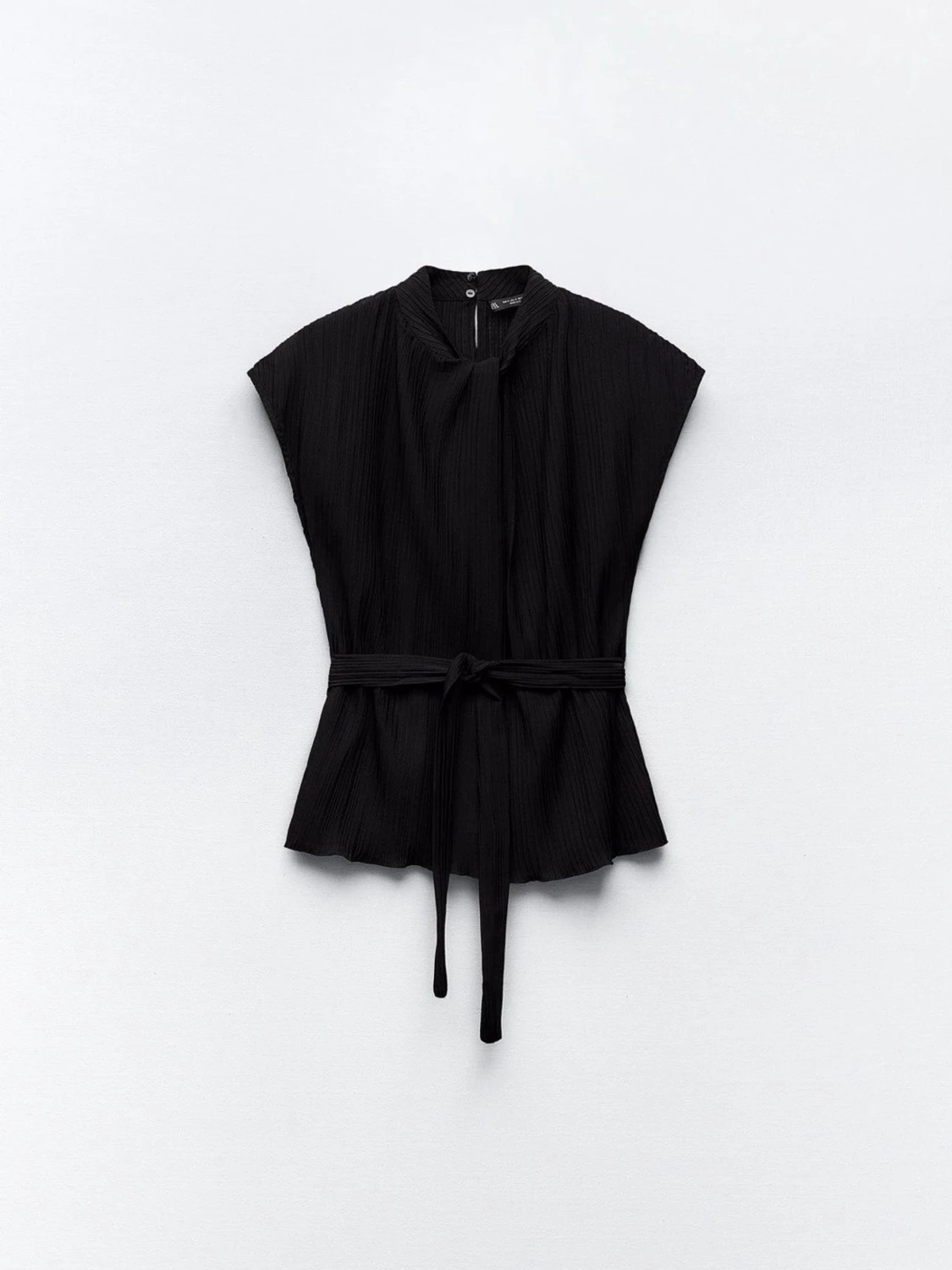 Svart blus med knyt från Zara