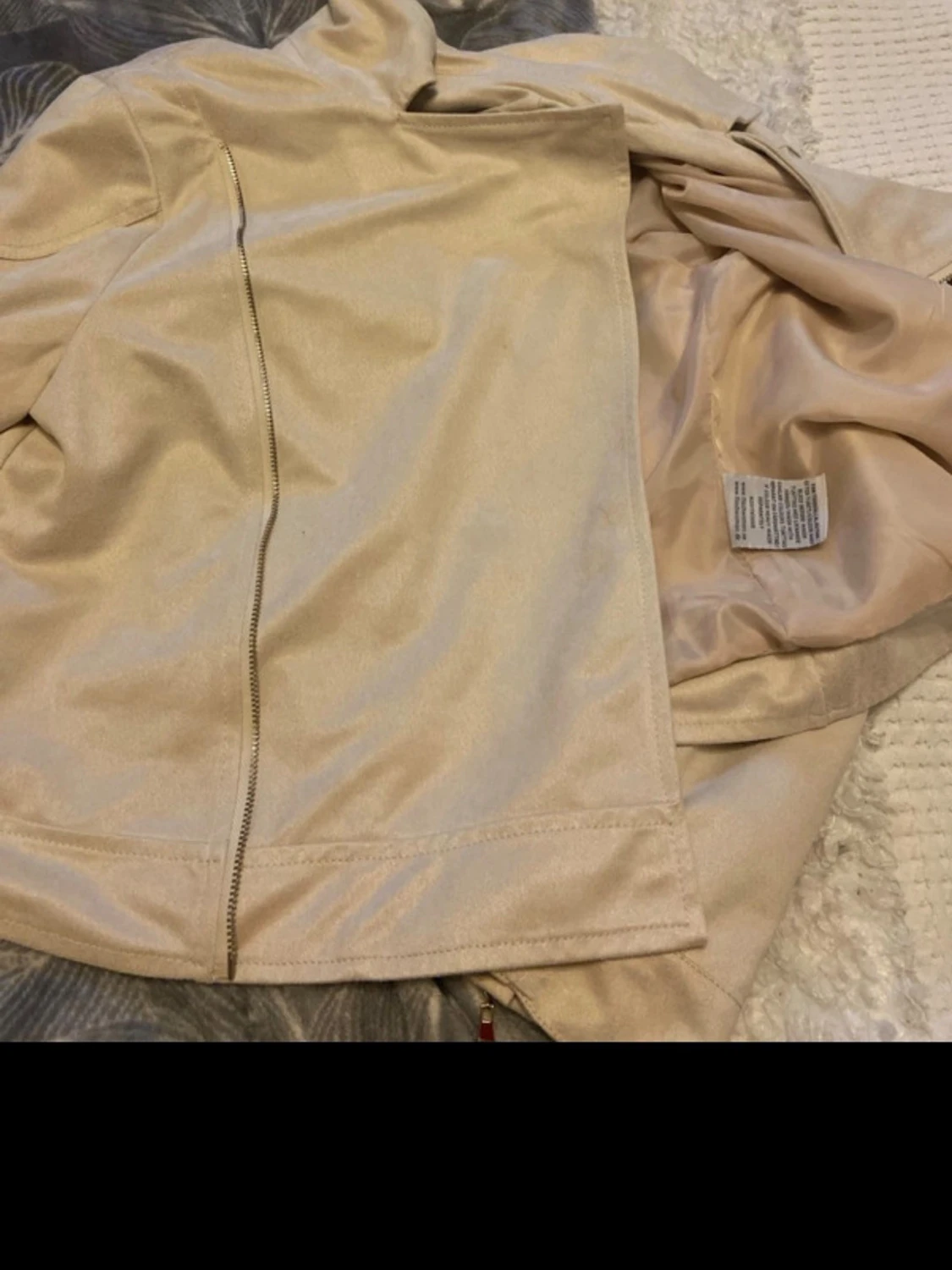 Beige jacka med sneddragkedja - 3