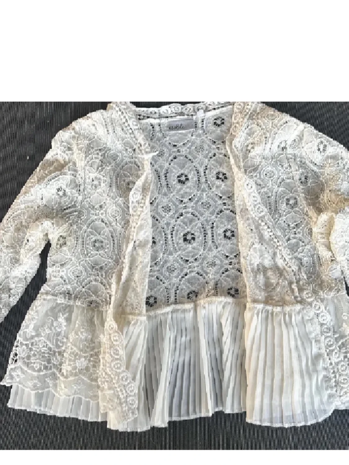 Vit spetskofta med 3/4-ärm - 2