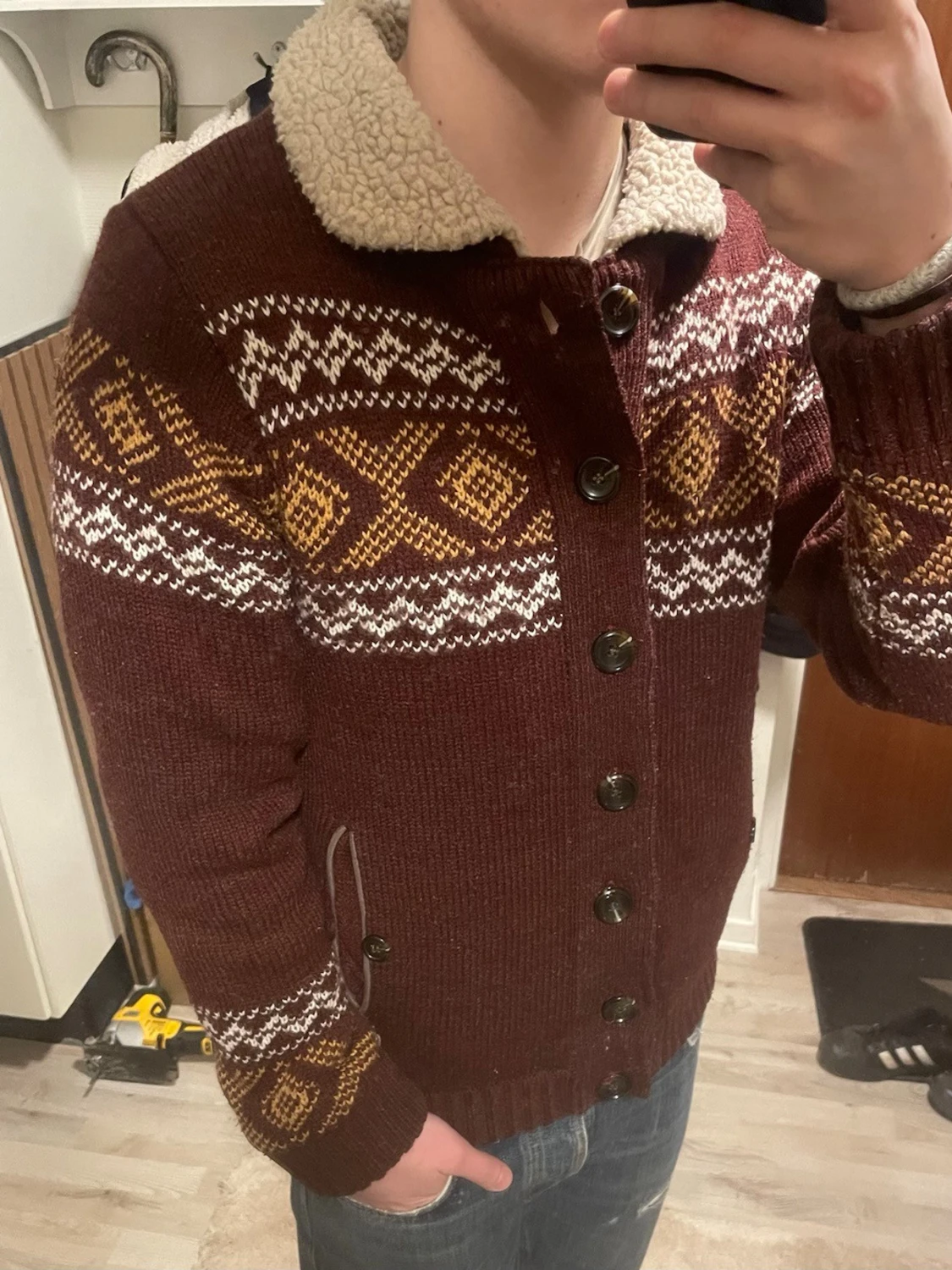 Fodrad stickad cardigan - 2