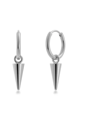 Silvriga hoops med konhänge EDBLAD - Snygga örhängen från EDBLAD i blankt silverfärgat metall. Modellen är hoops med ett hängande konformat smycke som ger en edgy och modern look. Perfekta för dig som gillar minimalistisk och stilren design.