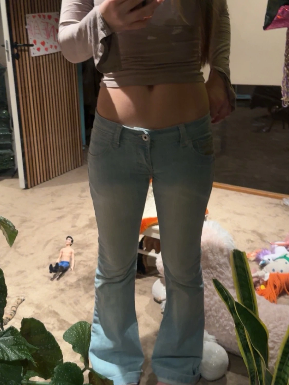 Ljusblå bootcut jeans  - 3
