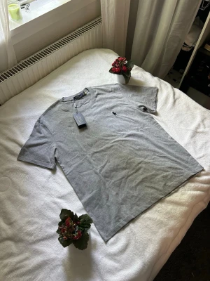 Grå t-shirt från Polo Ralph Lauren - Snygg grå t-shirt från Polo Ralph Lauren med klassisk passform och liten broderad logga på bröstet. Tillverkad i mjuk bomull som känns skön mot huden. Perfekt basplagg till garderoben.