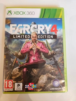 Far Cry 4 Limited Edition Xbox 360 - Far Cry 4 Limited Edition till Xbox 360. Actionfyllt äventyrsspel med öppen värld där du utforskar Himalaya och möter farliga fiender. Omslaget är grönt med färgstark grafik och spelet är i fysisk form med fodral.