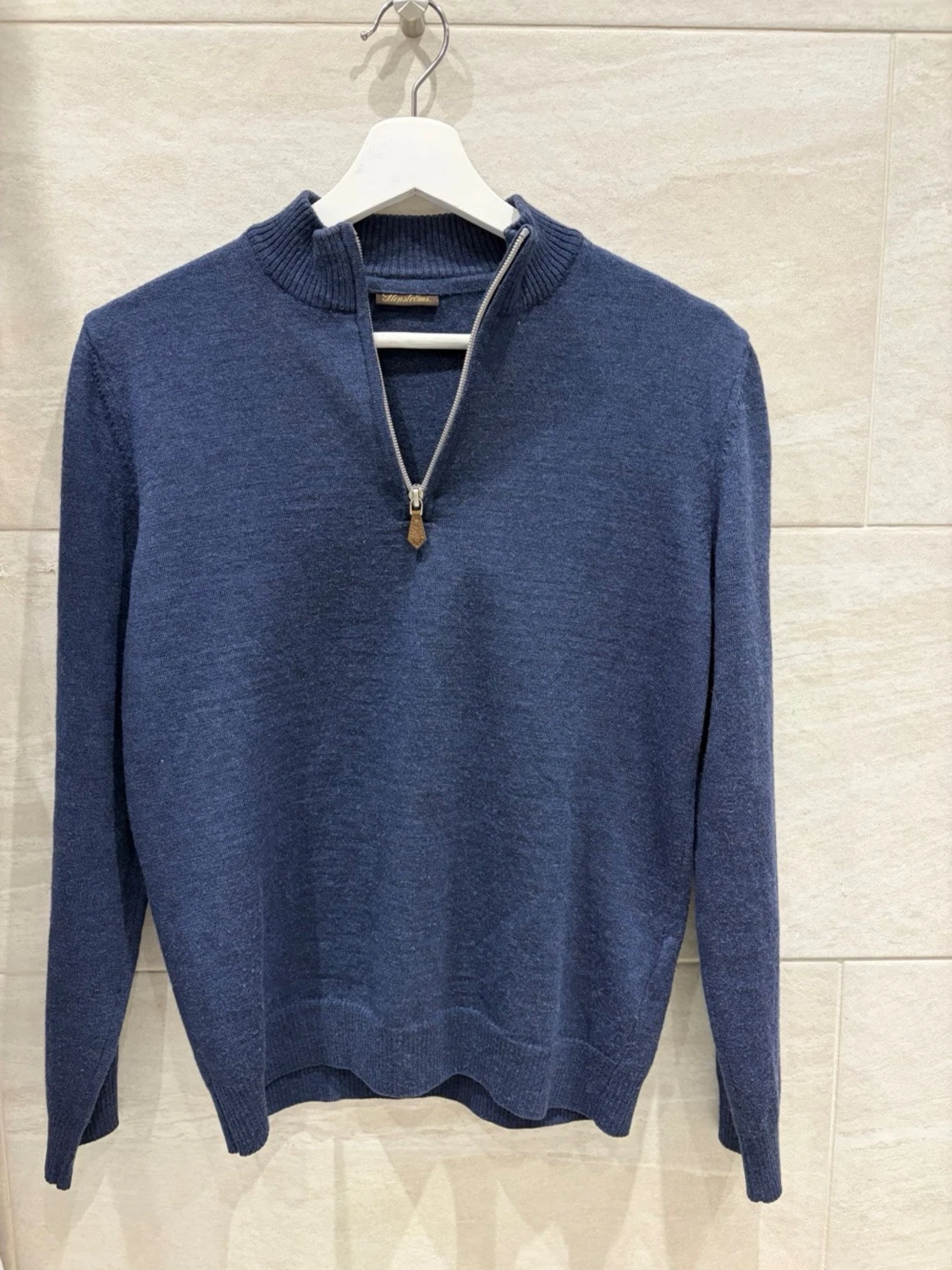 Marinblå merino half zip från Stenströms - 2