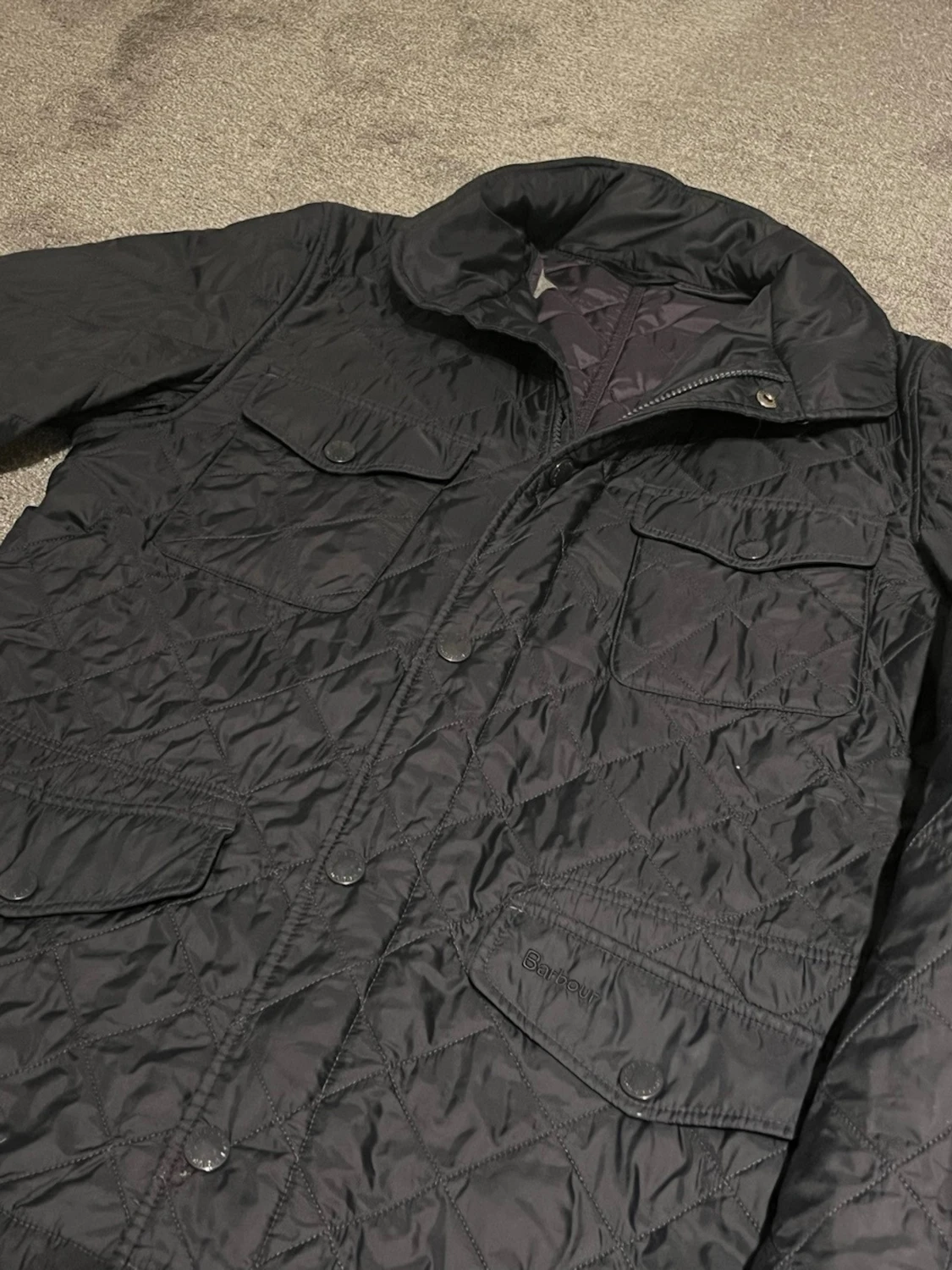  Marinblå/Svart quiltad Barbour jacka - 2
