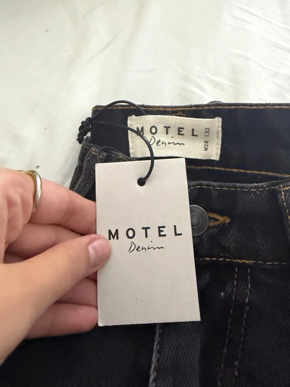 Svarta wide leg jeans - 4