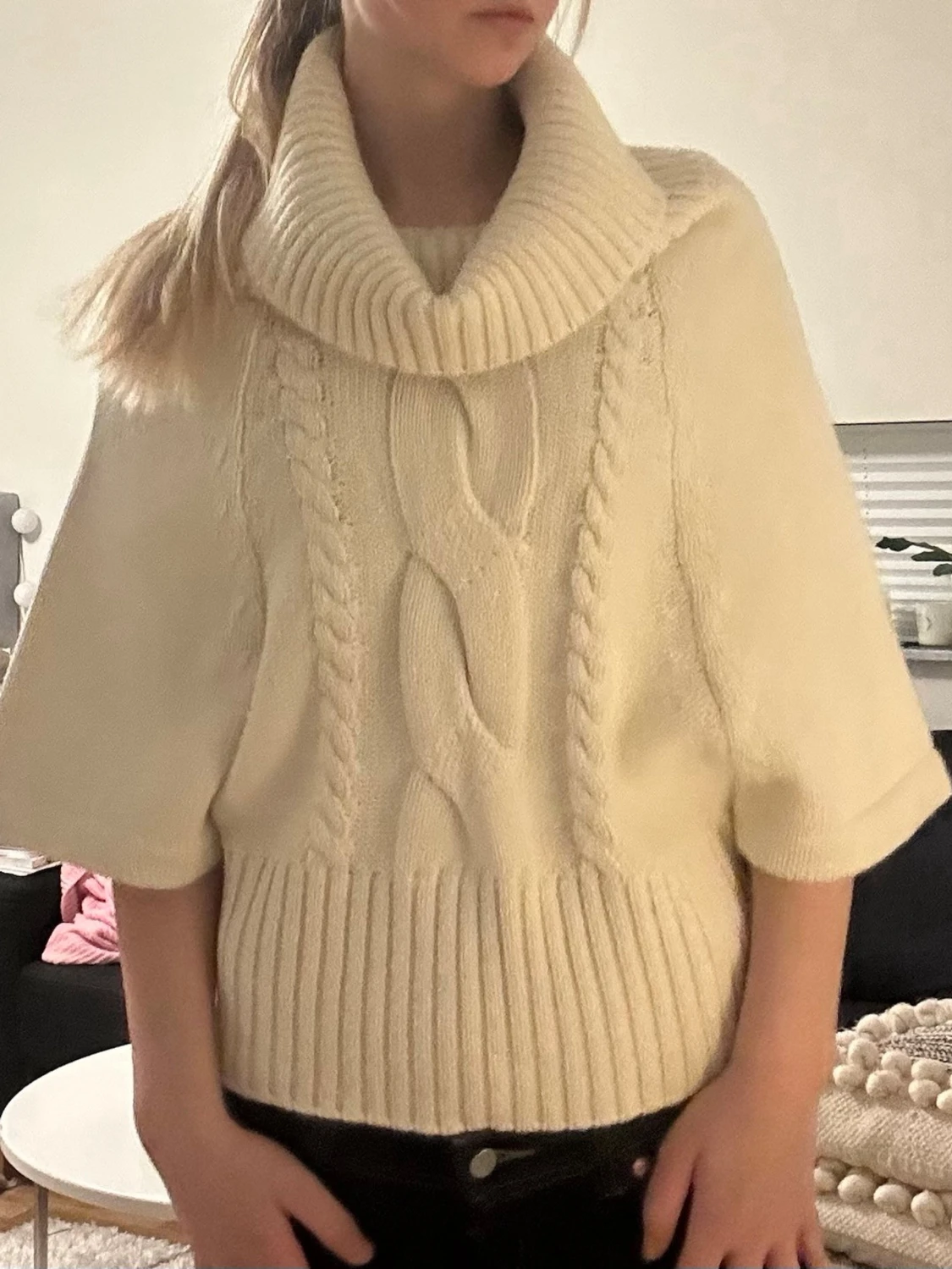  stickad tröja med polokrage