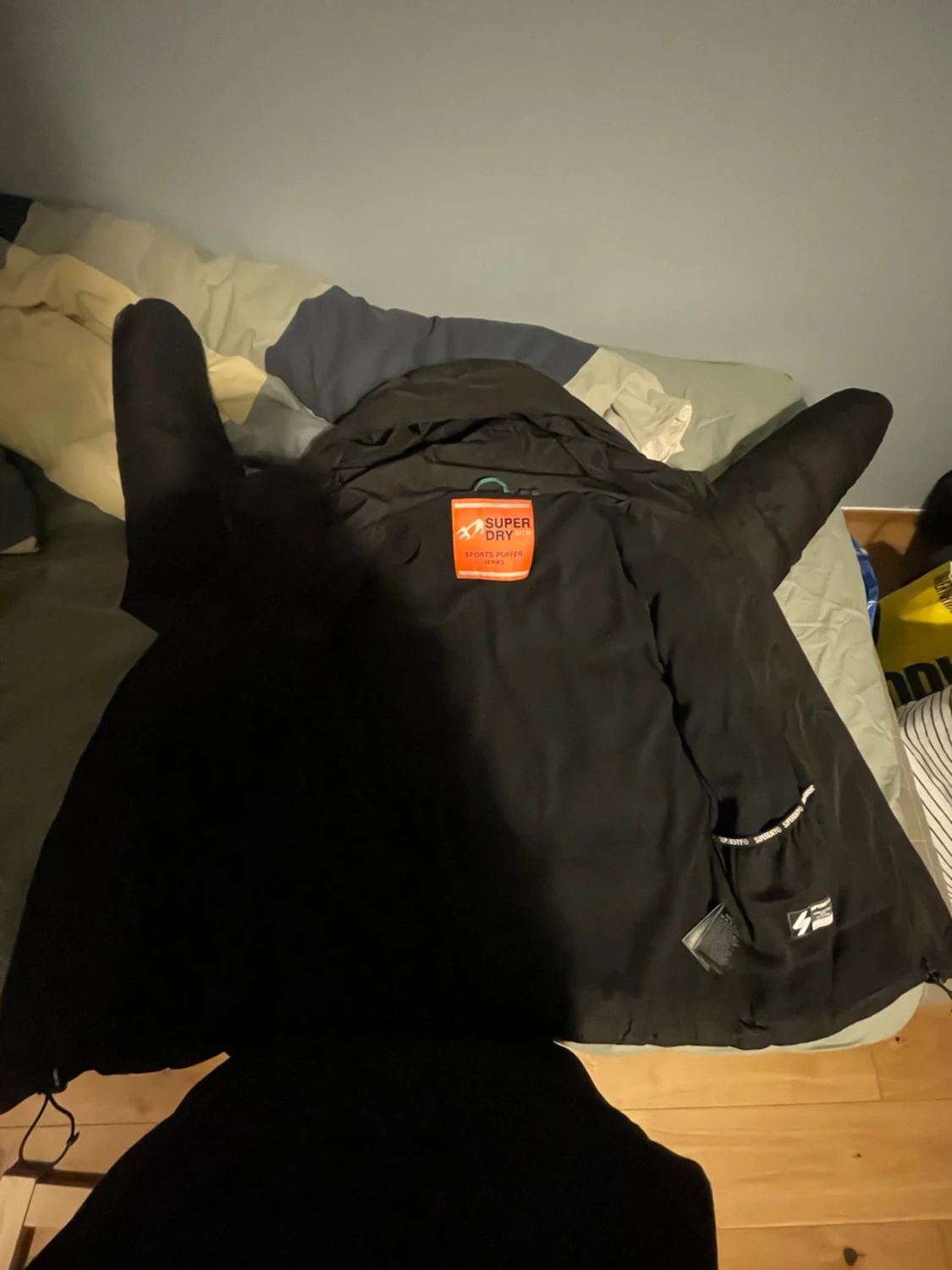 Svart quiltad pufferjacka Superdry