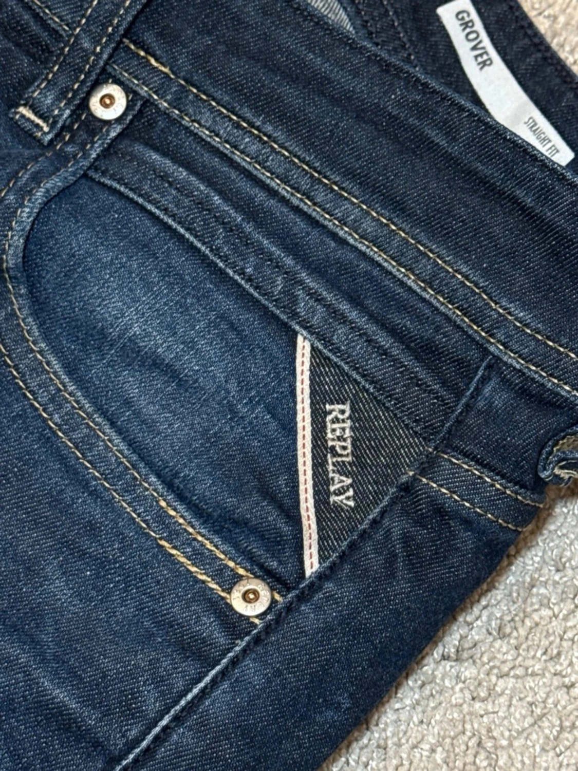 Mörkblå jeans från Replay GROVER - 4