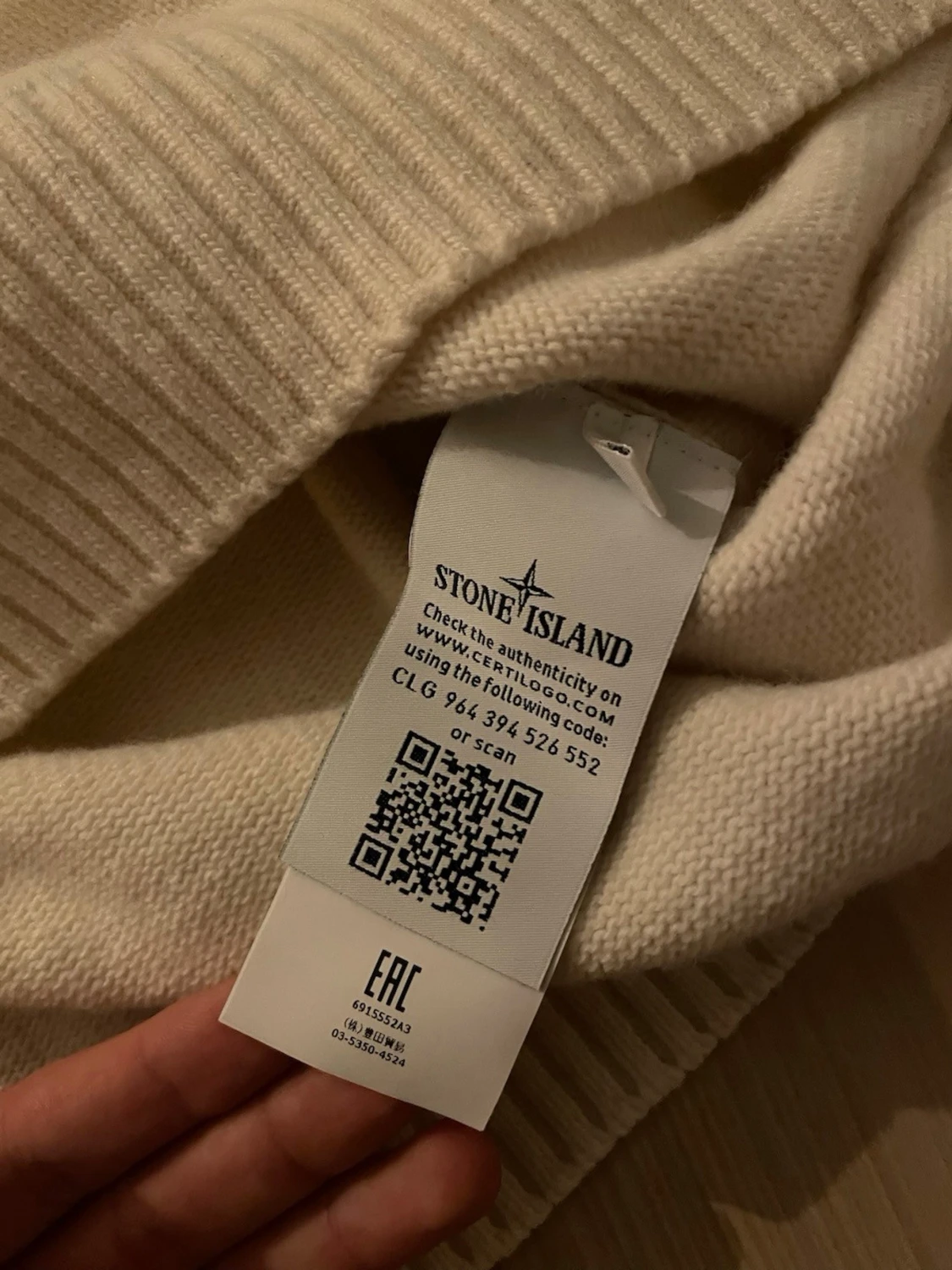 Vit stickad tröja från Stone Island - 4