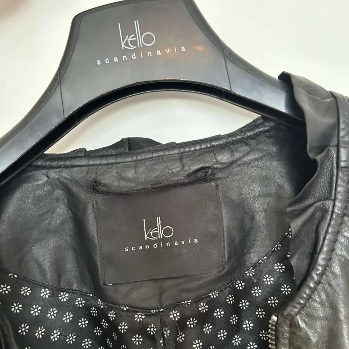 Kello scandinavia vintage svart skinnjacka - 90