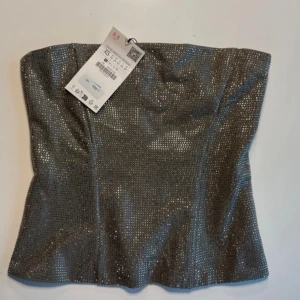Glittrig zara topp - Helt ny med prislappen kvar! Slutsåld på zara❤️‍🩹