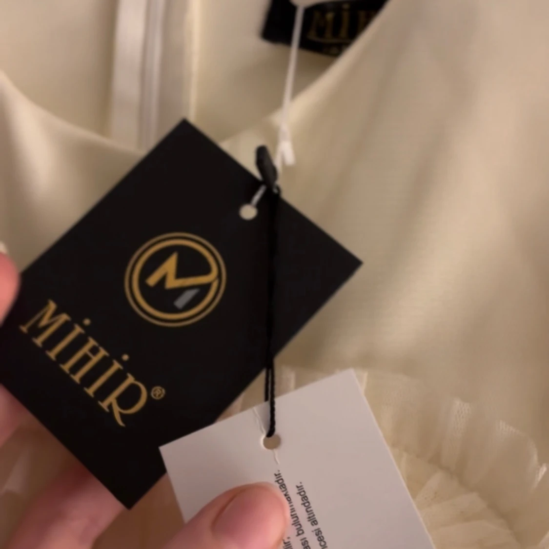 Maxi lång ärmad vit klänning  - 90