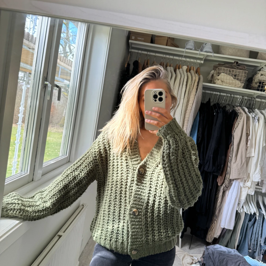 Grön stickad kofta Noisy may xs - 91