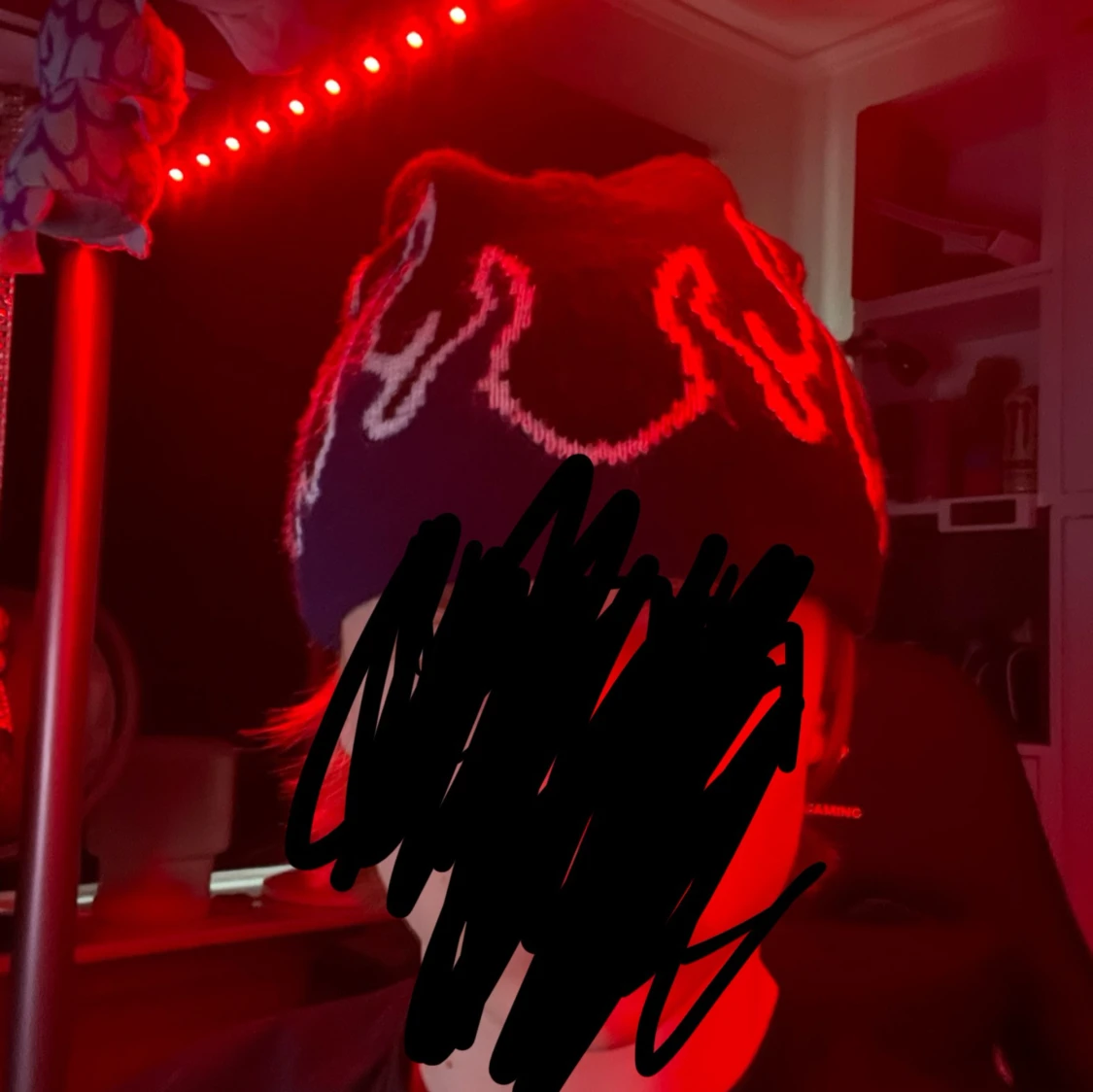 Blå flame beanie - 91