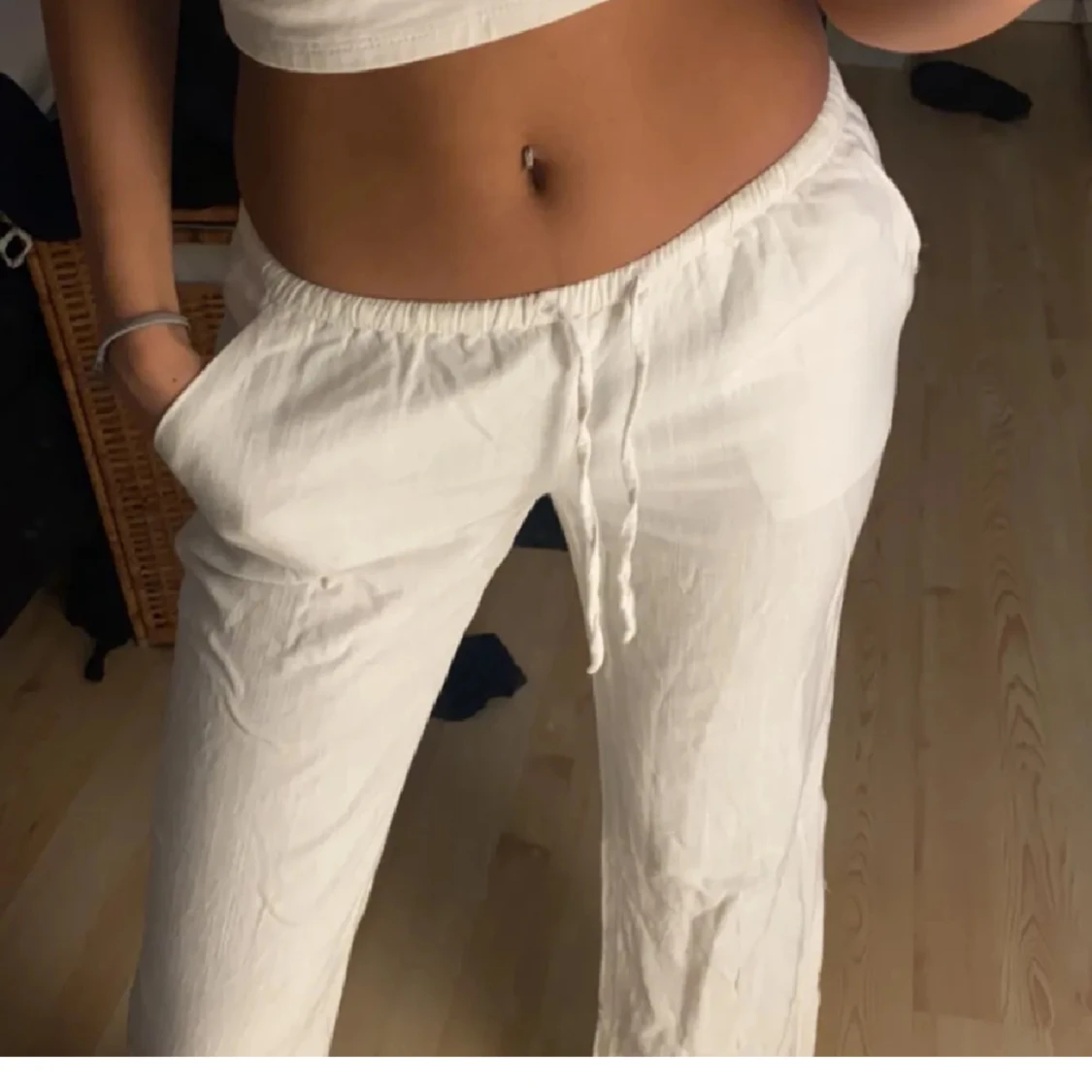 H&M linnebyxor  - 90