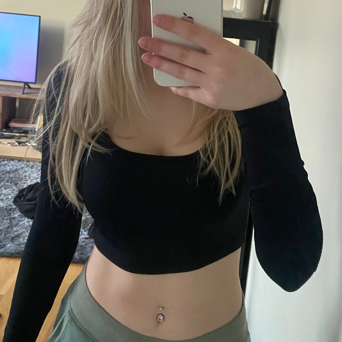 Långärmad croptop