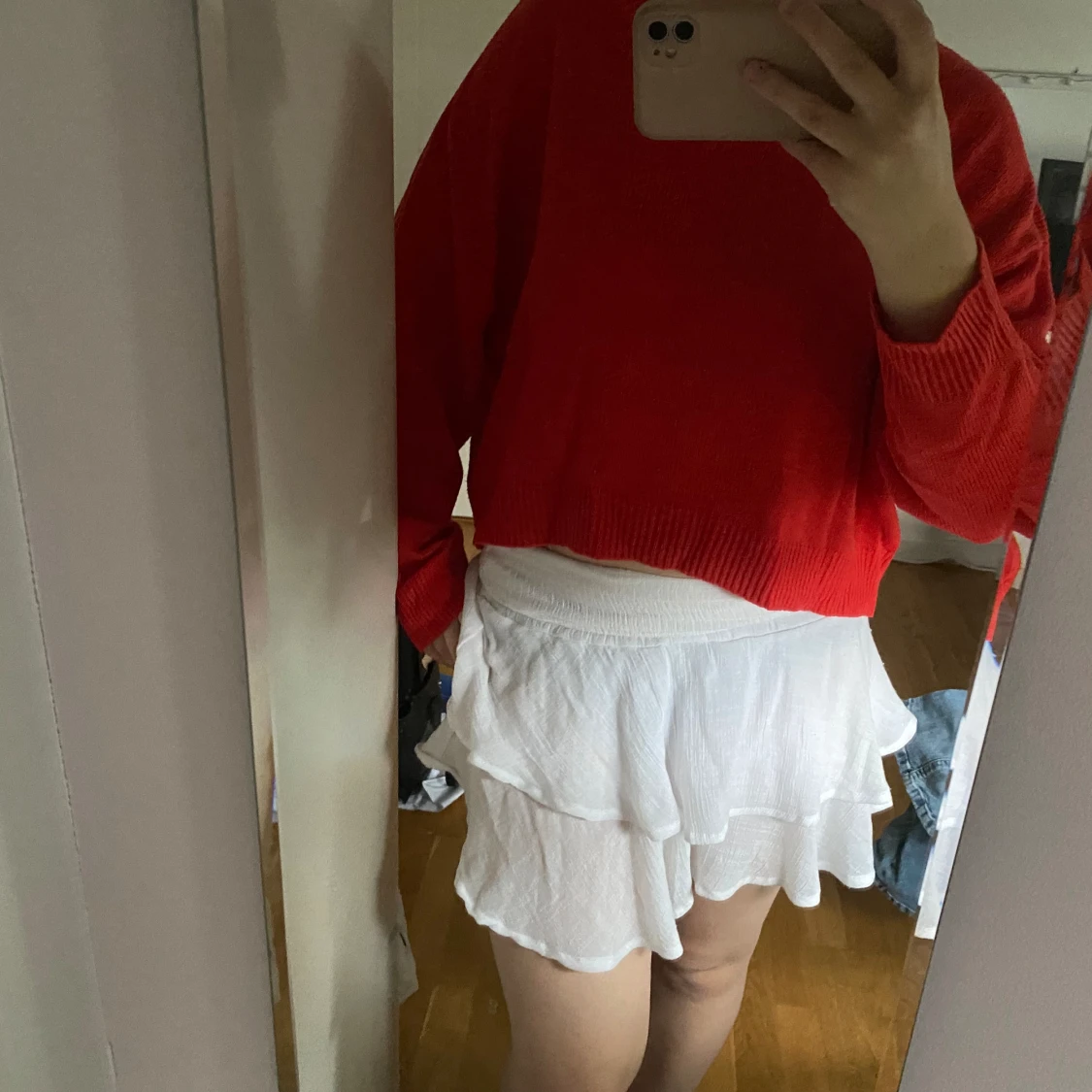 Röd stickad tröja - 91