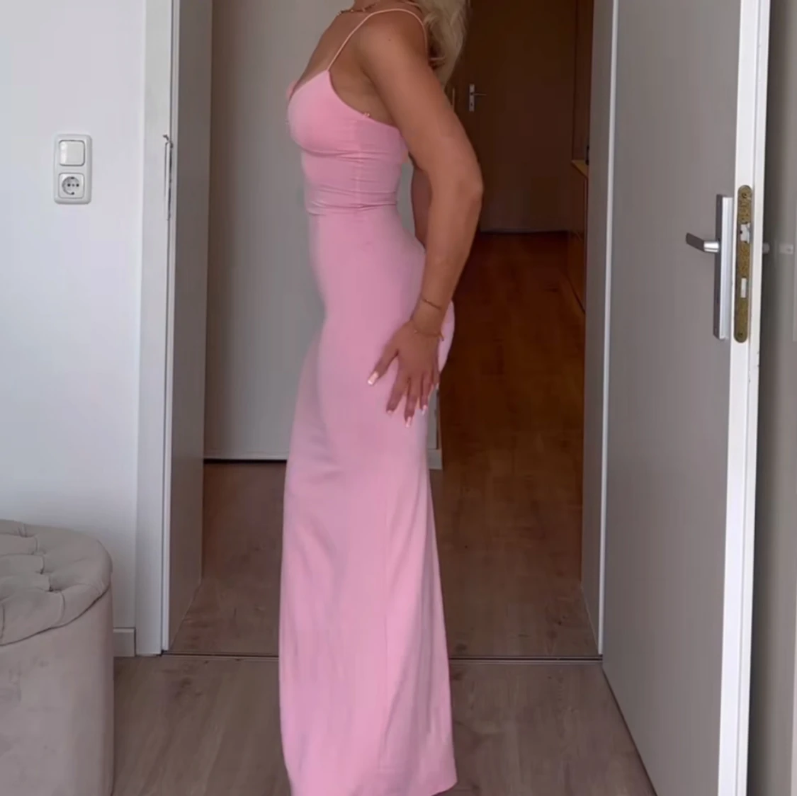 Klänning sommar rosa lång  - 90