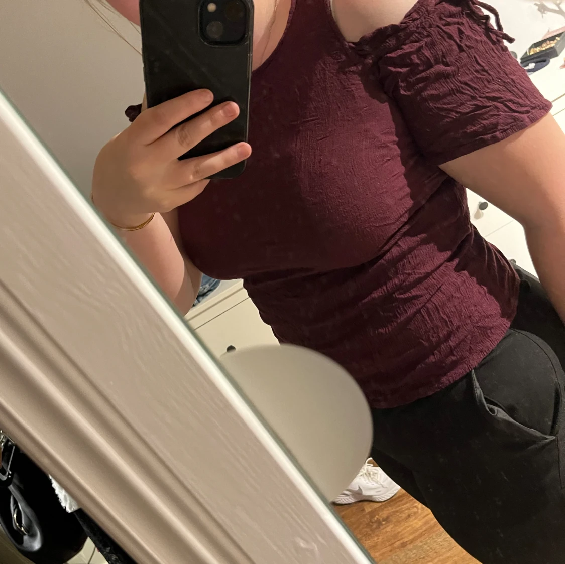 Vinröd Blus/t-shirt - 90