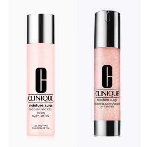 Säljer dessa produkter från Clinique då de ej kommer till användning • Clinique moisture surge hydro-infused lotion (200ml) ca 90-95% kvar (300kr) • Clinique moisture surge hydrating supercharged concentrate (48ml) ca 70% kvar (300kr) 🥰🥰