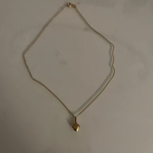 Guldhalsband från huldfynd - Guldhalsband med ett hängande hjärta från guldfynd. Passar för dom som har lite smalare hals, knappt använd på grund av anledningen att den satt inte bra på mig. Köpte för 249kr och säljer för 199kr. (Snabb affär=Billigare)