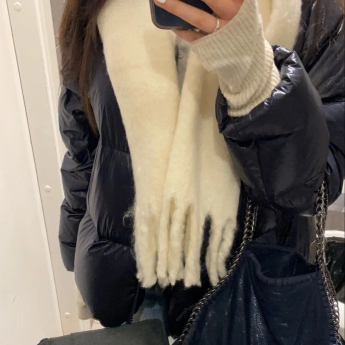 Snyggaste marinblå glansiga pufferjackan! - 91