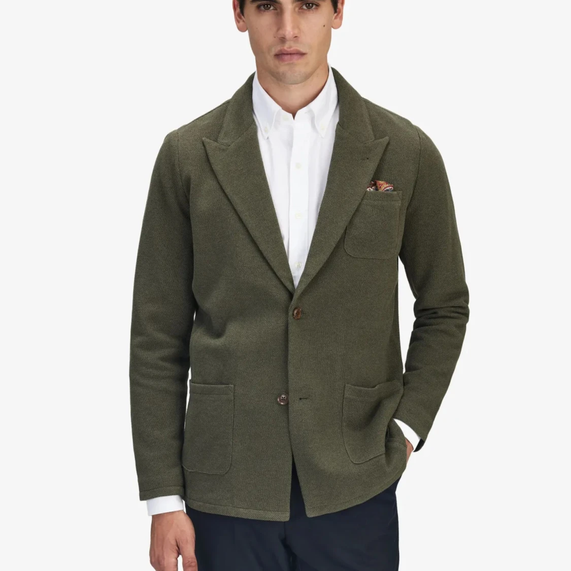 Mörkgrön stickad kavaj - 90