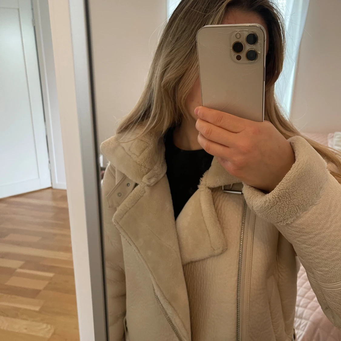 Beige biker jacka  - 91