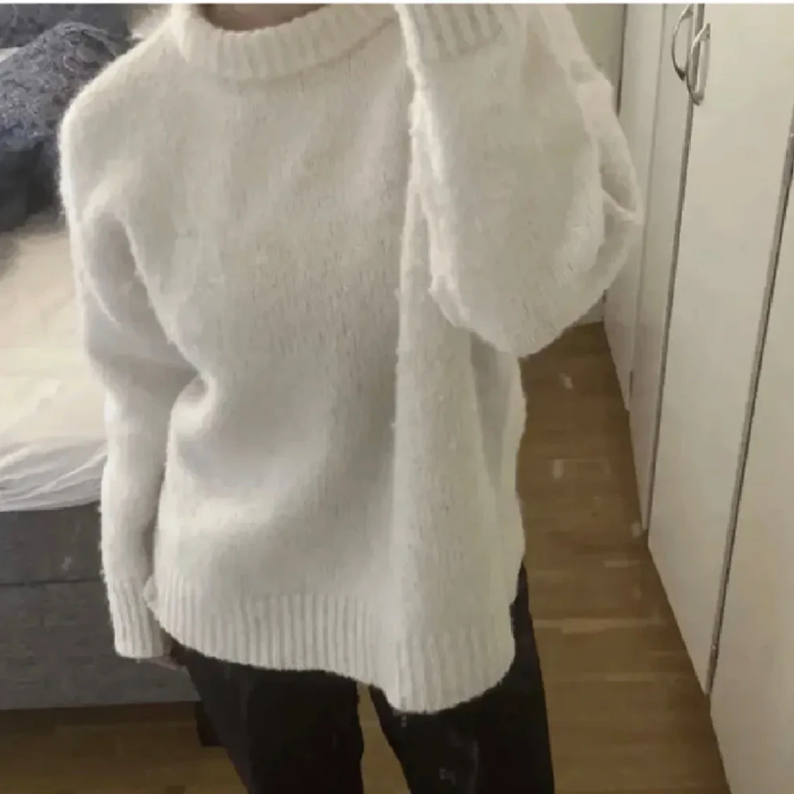 Vit stickad tröja zara - 90