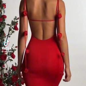 Röd klänning från oh polly. Säljs pga fel storlek. Endast testad en gång. Sitter som en smäck - DRÖMklänning, prisvärt material Slutsåld storlek