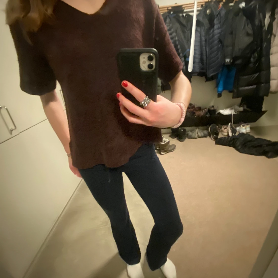 vinröd Trekvartsärmad  - 90