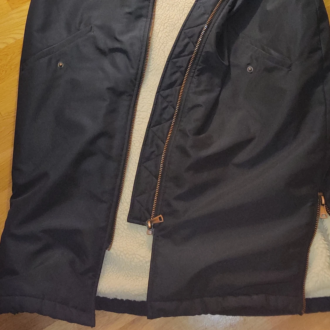 Lång fodrad vinter bomber jacka - 90