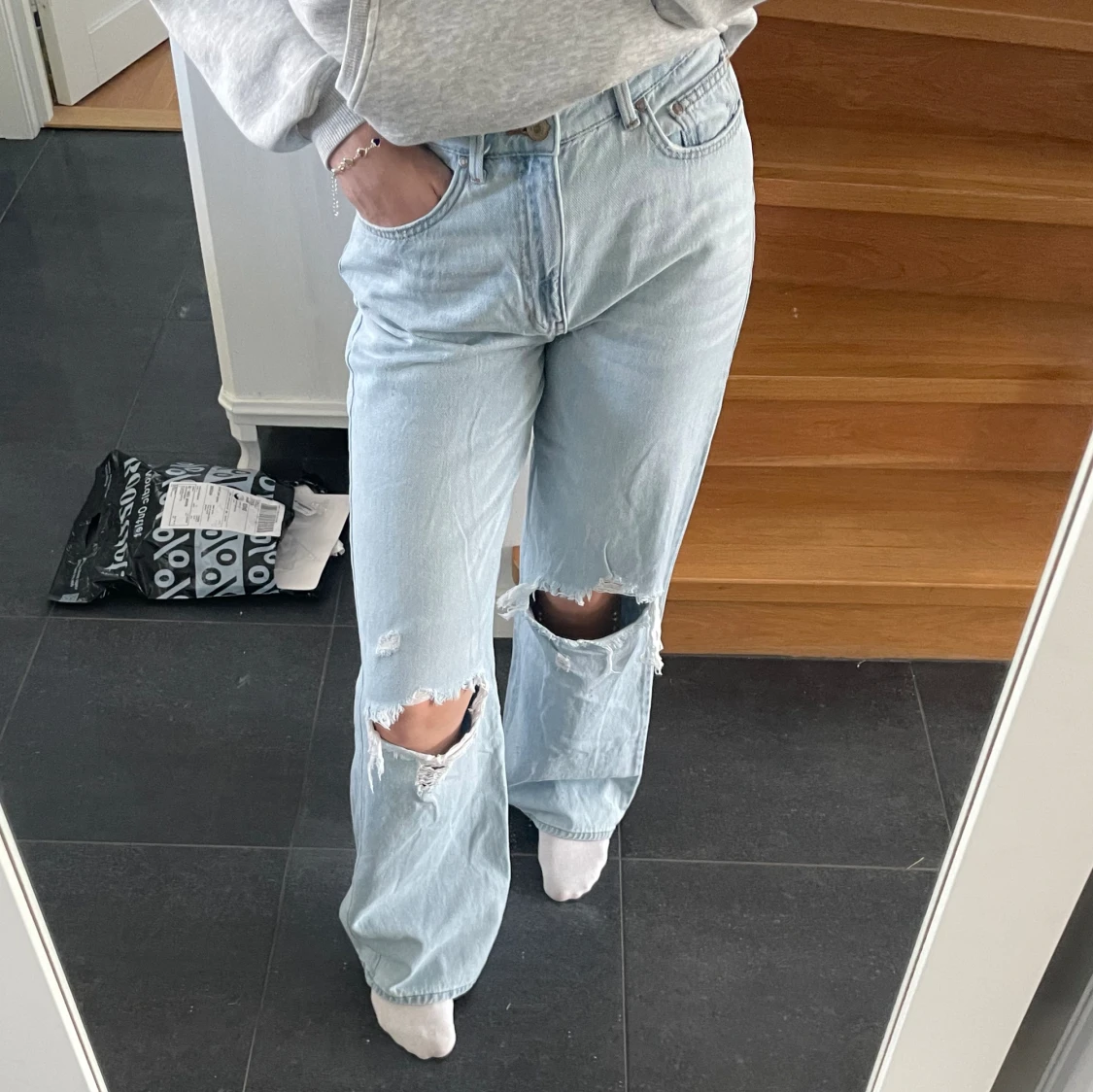 Ljus blåa jeans  - 90