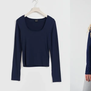 Mörkblå topp  - Mörkblå långärmad topp med slitsar från Gina Tricot. Knappt använd. Nypris 199kr. Storlek s. 