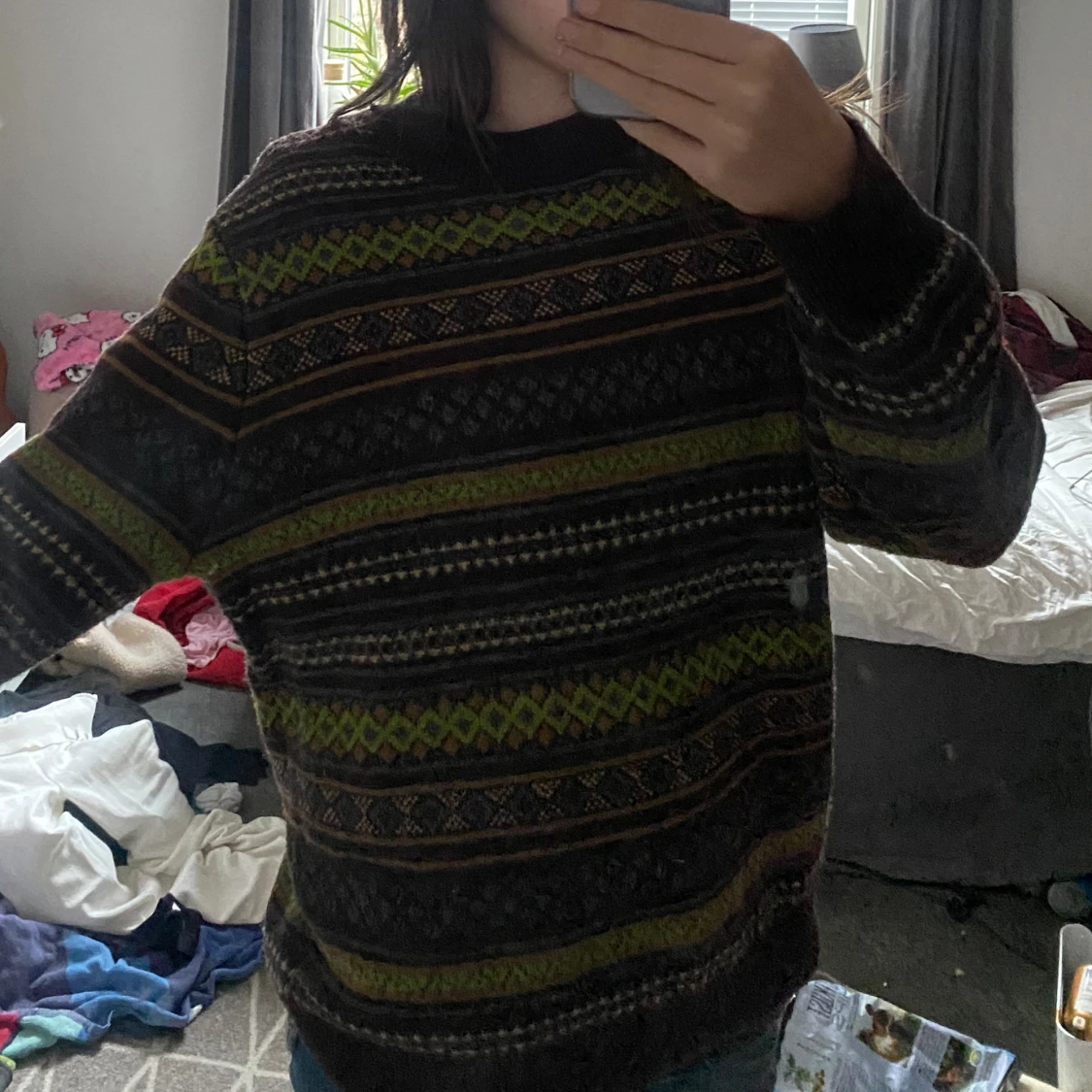 Gullig stickad tröja - 90