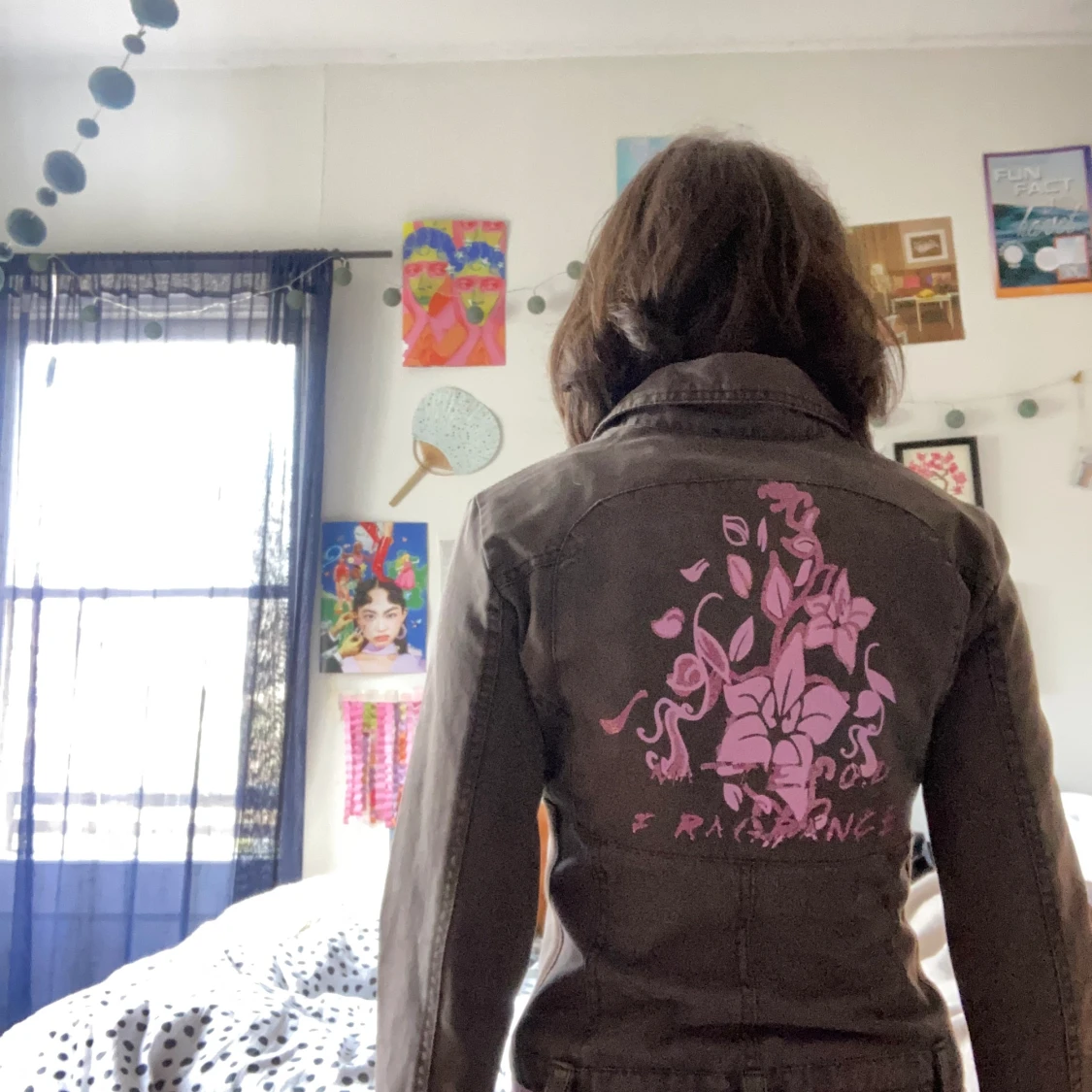 Brunt jeans jacka, low waist bälte - 90